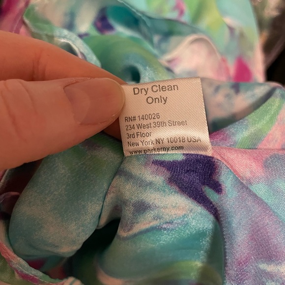 Parker Silk Dress, Lily Combo in Monet, Size Large, Blue, Pink, Purple, White - Picture 8 of 10